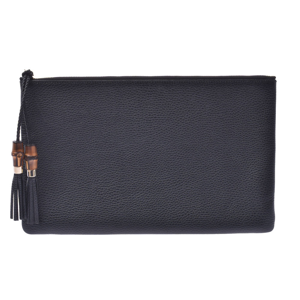 Gucci Bamboo Tassel Black Calfskin Clutch Bag
